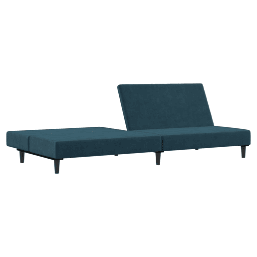 Sofá-cama, Sofá conversível de 2 lugares veludo azul
