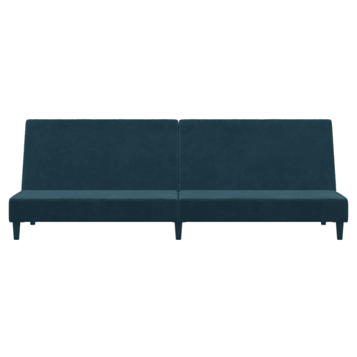 Sofá-cama, Sofá conversível de 2 lugares veludo azul
