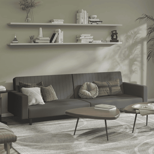 Sofá-cama, Sofá conversível de 2 lugares veludo cinzento-escuro