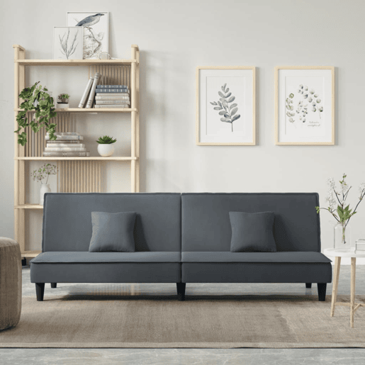 Sofá-cama, Sofá conversível veludo cinzento-escuro Sofá-cama, Sofá conversível veludo cinzento-escuro
