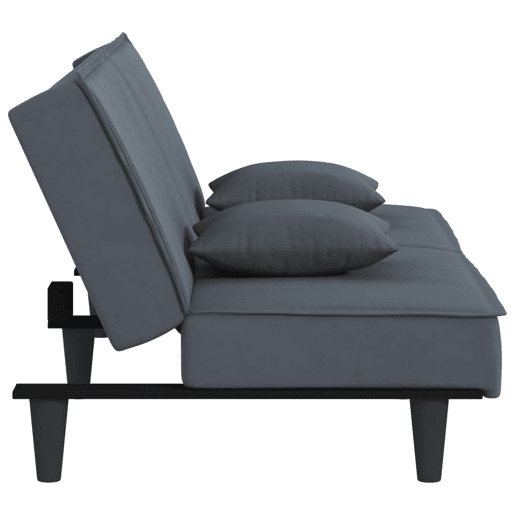 Sofá-cama, Sofá conversível veludo cinzento-escuro Sofá-cama, Sofá conversível veludo cinzento-escuro