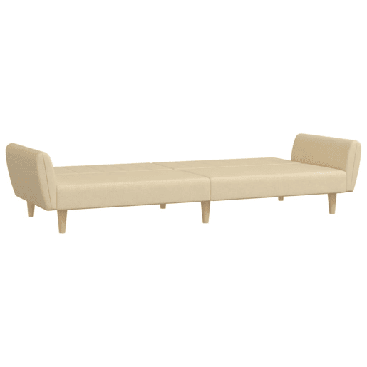Sofá-cama, Sofá conversível de 2 lugares tecido cor creme Sofá-cama, Sofá conversível de 2 lugares tecido cor creme