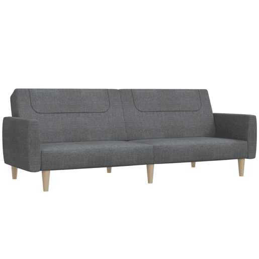 Sofá-cama, Sofá conversível de 2 lugares tecido cinzento-claro