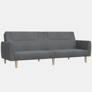 Sofá-cama, Sofá conversível de 2 lugares tecido cinzento-claro