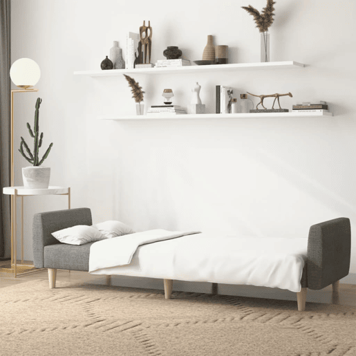 Sofá-cama, Sofá conversível de 2 lugares tecido cinzento-claro