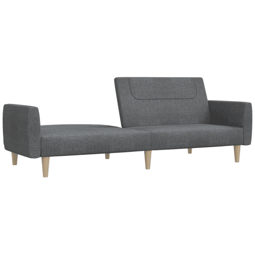 Sofá-cama, Sofá conversível de 2 lugares tecido cinzento-claro