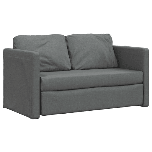 Sofá-cama, Sofá conversível sem pés 112x174x55 cm tecido cinzento-escuro