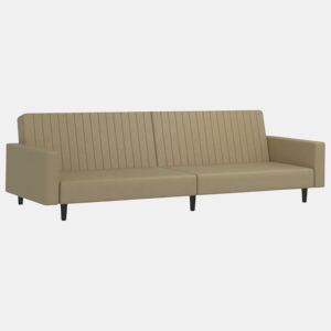 Sofá-cama, Sofá conversível de 2 lugares couro artificial cappuccino