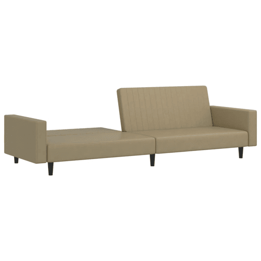 Sofá-cama, Sofá conversível de 2 lugares couro artificial cappuccino