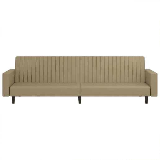 Sofá-cama, Sofá conversível de 2 lugares couro artificial cappuccino