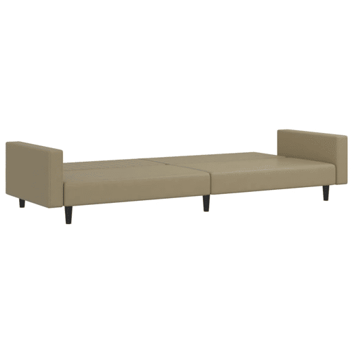 Sofá-cama, Sofá conversível de 2 lugares couro artificial cappuccino