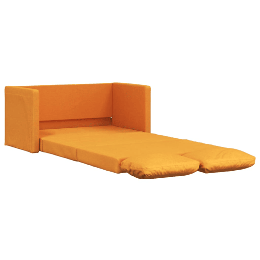 Sofá-cama, Sofá conversível sem pés 112x174x55 cm tecido amarelo-escuro