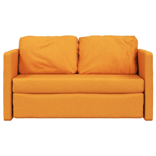 Sofá-cama, Sofá conversível sem pés 112x174x55 cm tecido amarelo-escuro