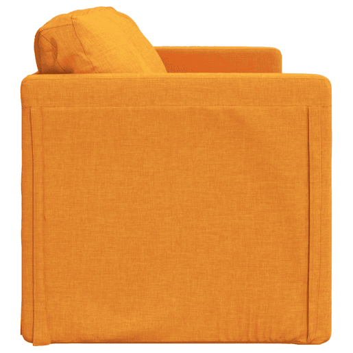 Sofá-cama, Sofá conversível sem pés 112x174x55 cm tecido amarelo-escuro