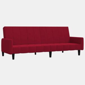 Sofá-cama, Sofá conversível de 2 lugares veludo vermelho tinto