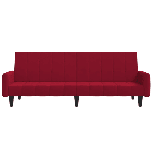 Sofá-cama, Sofá conversível de 2 lugares veludo vermelho tinto