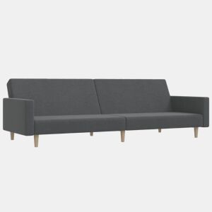 Sofá-cama, Sofá conversível de 2 lugares tecido cinzento-claro