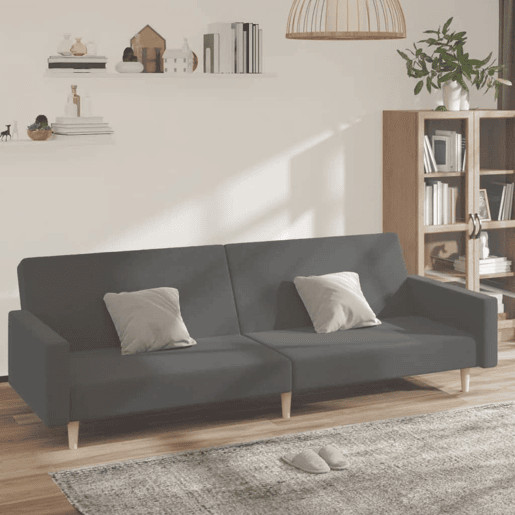 Sofá-cama, Sofá conversível de 2 lugares tecido cinzento-claro Sofá-cama, Sofá conversível de 2 lugares tecido cinzento-claro