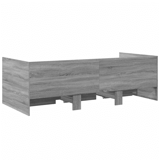 Sofá-cama, Sofá conversível com gavetas sem colchão 90x200 cm cinzento sonoma