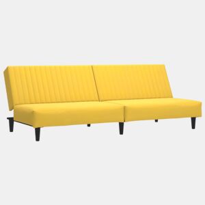 Sofá-cama, Sofá conversível de 2 lugares veludo amarelo