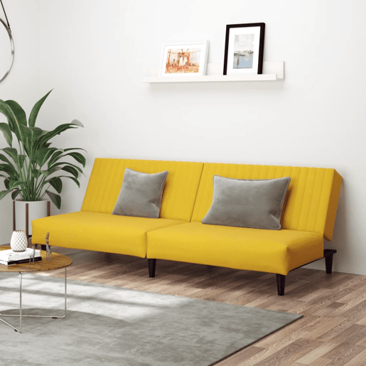 Sofá-cama, Sofá conversível de 2 lugares veludo amarelo