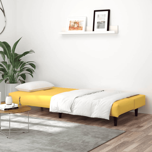 Sofá-cama, Sofá conversível de 2 lugares veludo amarelo