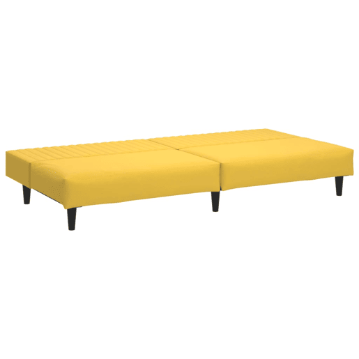 Sofá-cama, Sofá conversível de 2 lugares veludo amarelo