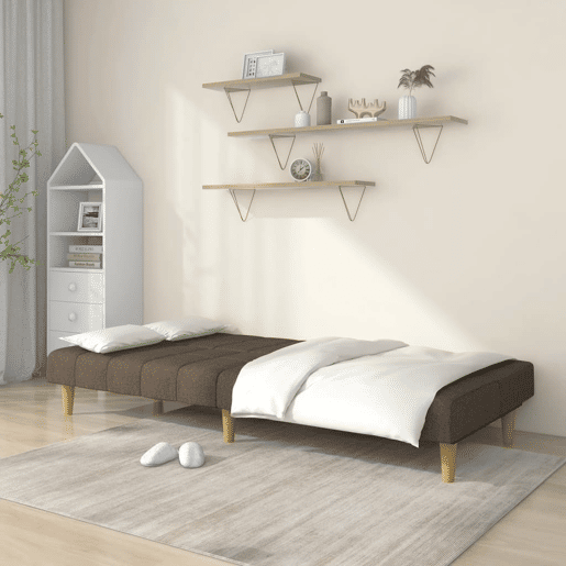 Sofá-cama, Sofá conversível de 2 lugares tecido cinzento-acastanhado