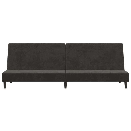 Sofá-cama, Sofá conversível de 2 lugares veludo cinzento-escuro