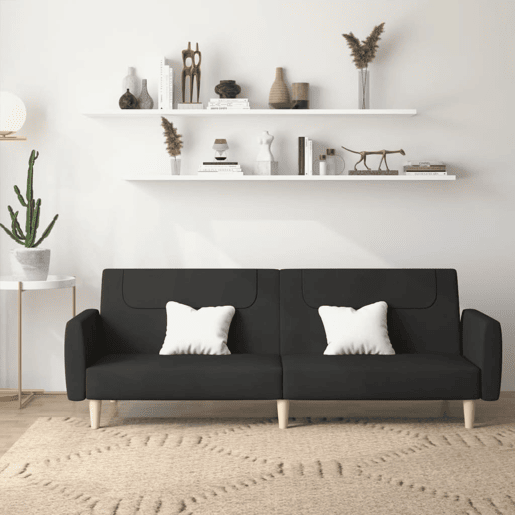 Sofá-cama, Sofá conversível de 2 lugares tecido preto