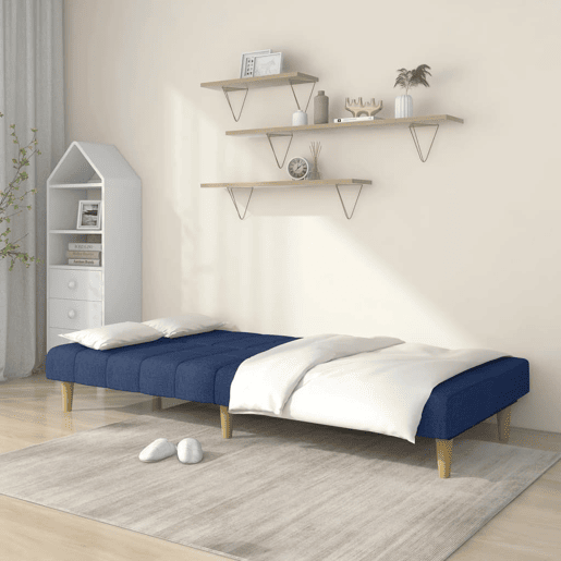 Sofá-cama, Sofá conversível de 2 lugares tecido azul