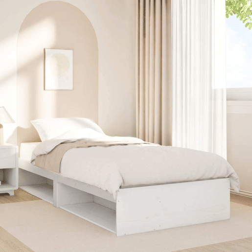 Sofá-cama, Sofá conversível sem colchão 90x190 cm madeira de pinho maciça branco Sofá-cama, Sofá conversível sem colchão 90x190 cm madeira de pinho maciça branco