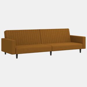 Sofá-cama, Sofá conversível de 2 lugares veludo castanho