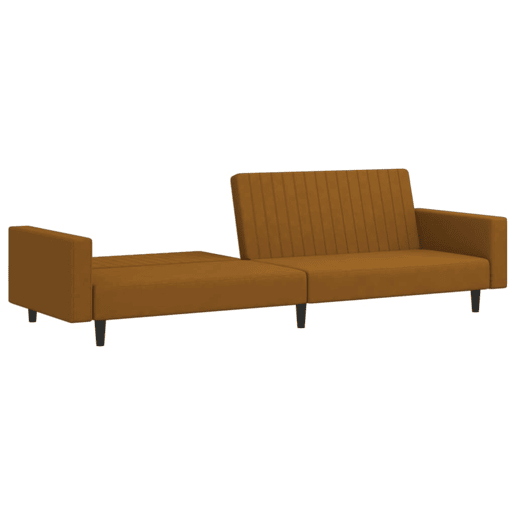 Sofá-cama, Sofá conversível de 2 lugares veludo castanho