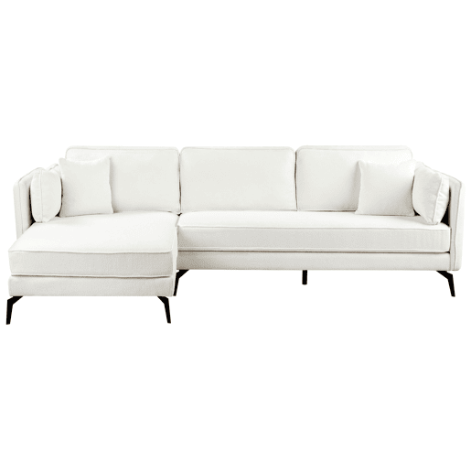 Sofá de canto ALTAN Bouclé Branco creme 3 lugares à direita