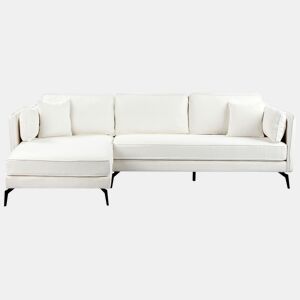 Sofá de canto ALTAN Bouclé Branco creme 3 lugares à direita