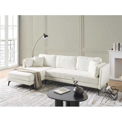 Sofá de canto ALTAN Bouclé Branco creme 3 lugares à direita