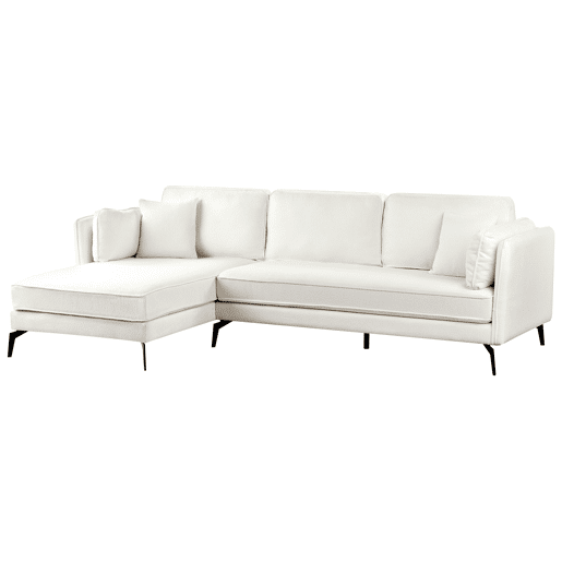 Sofá de canto ALTAN Bouclé Branco creme 3 lugares à direita