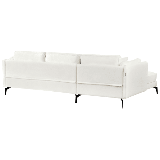 Sofá de canto ALTAN Bouclé Branco creme 3 lugares à direita