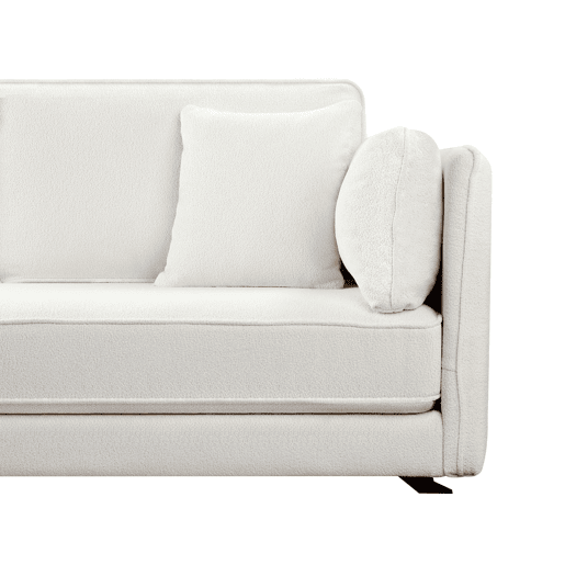 Sofá de canto ALTAN Bouclé Branco creme 3 lugares à direita