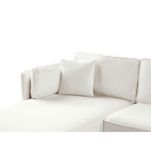 Sofá de canto ALTAN Bouclé Branco creme 3 lugares à direita