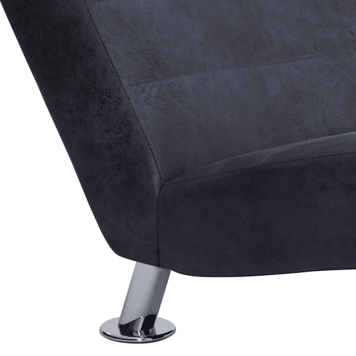 vidaXL Chaise longue com almofada camurça artificial cinzento vidaXL Chaise longue com almofada camurça artificial cinzento