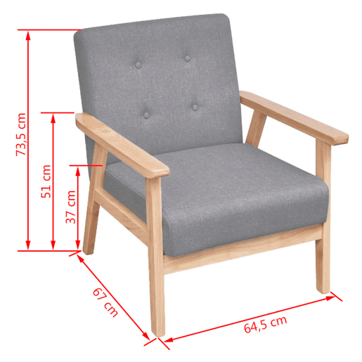 vidaXL Conjunto de sofás 2 pcs tecido cinzento claro vidaXL Conjunto de sofás 2 pcs tecido cinzento claro