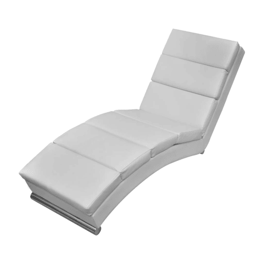 vidaXL Chaise longue couro artificial branco vidaXL Chaise longue couro artificial branco
