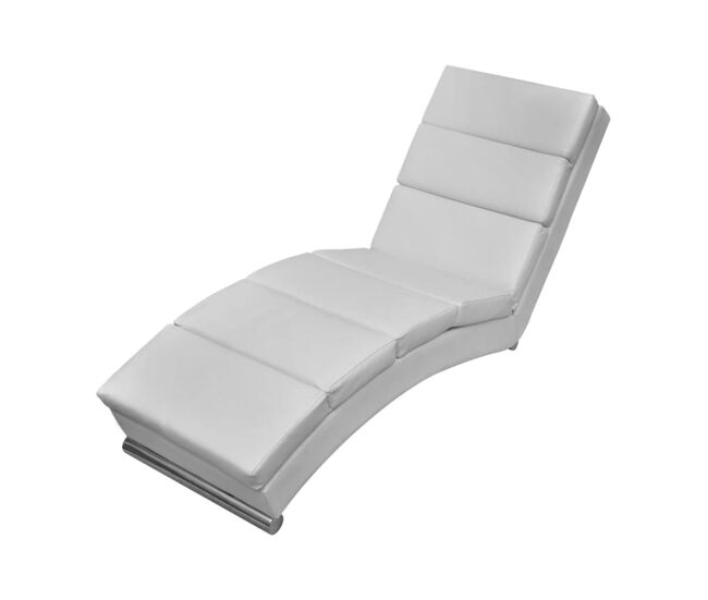 Vidaxl diván de cuero sintético blanco