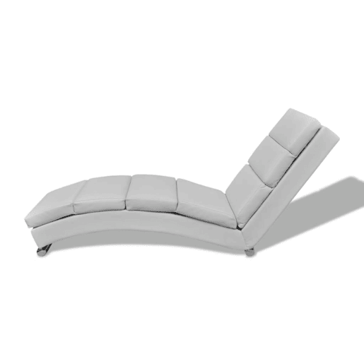 vidaXL Chaise longue couro artificial branco vidaXL Chaise longue couro artificial branco