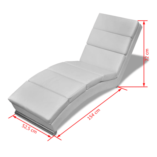 vidaXL Chaise longue couro artificial branco vidaXL Chaise longue couro artificial branco
