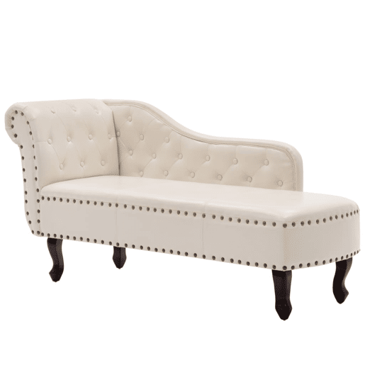 vidaXL Chaise longue couro artificial branco nata vidaXL Chaise longue couro artificial branco nata