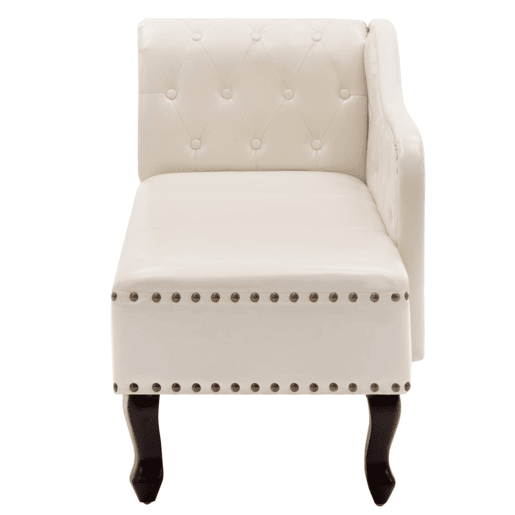 vidaXL Chaise longue couro artificial branco nata vidaXL Chaise longue couro artificial branco nata