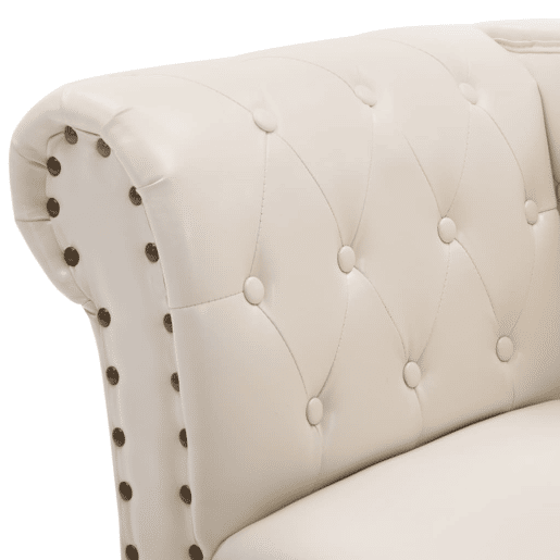 vidaXL Chaise longue couro artificial branco nata vidaXL Chaise longue couro artificial branco nata